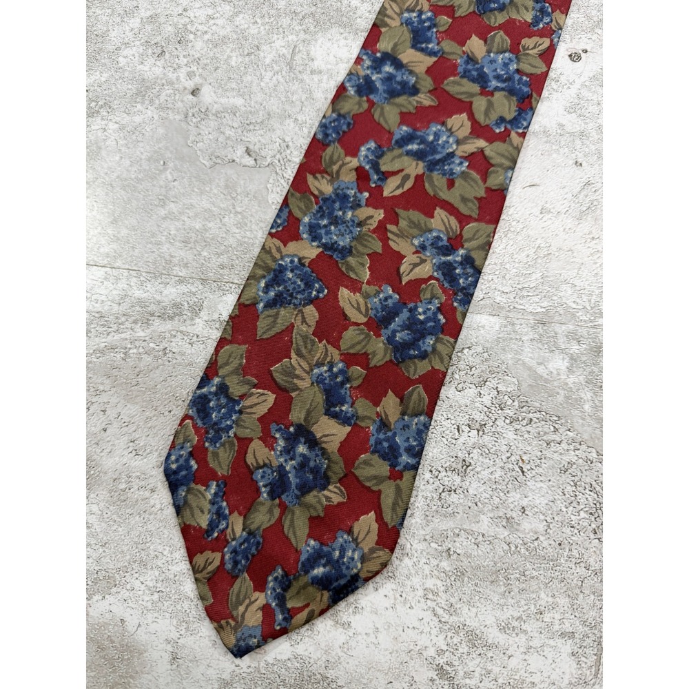 Christian Dior‎ Necktie Mens OS Red Floral Silk Made in USA